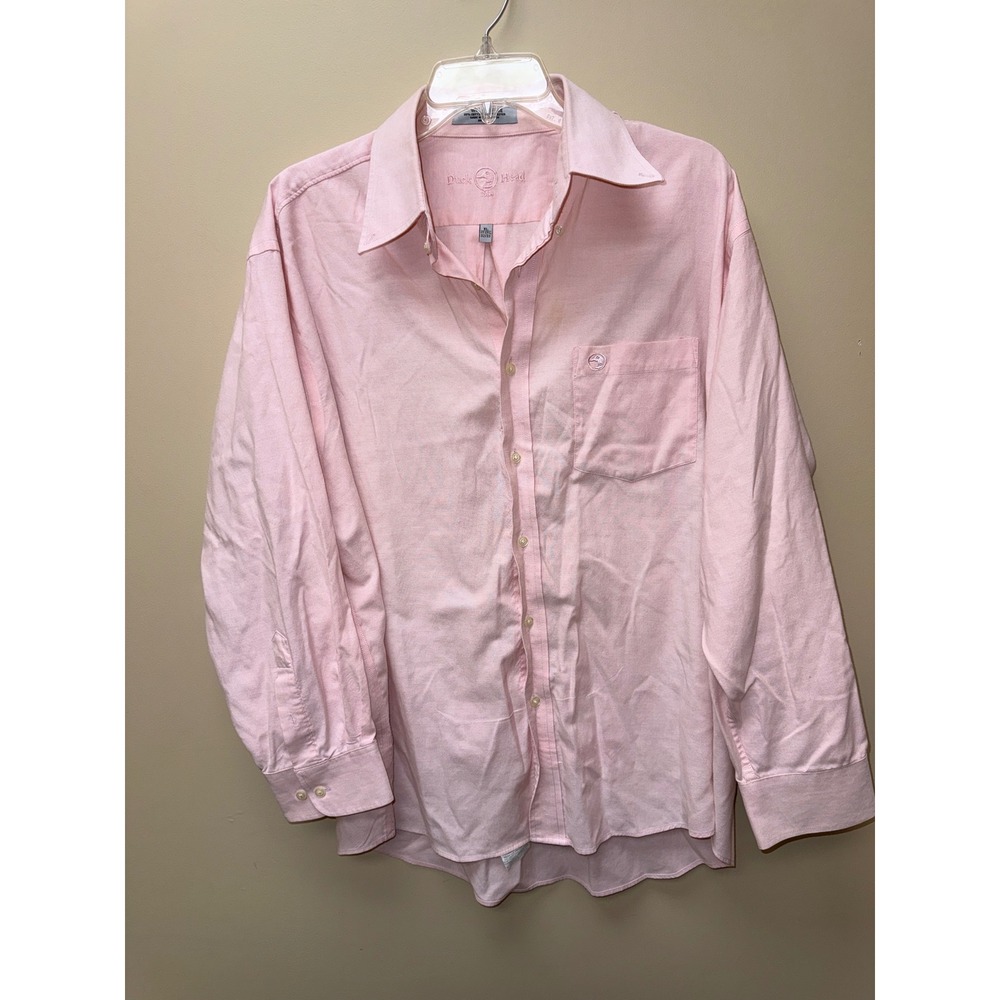 Duck Head Mens XL Pink Oxford Button Down Shirt Long Sleeve Cotton Blend Logo
